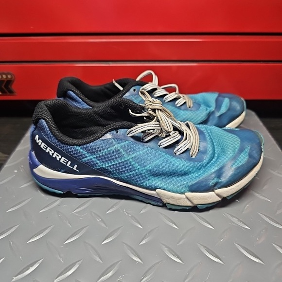 Merrell ML Bare Access Boy's Size 1 Blue Running Shoes Athletic Hiking Sneakers - Picture 5 of 9